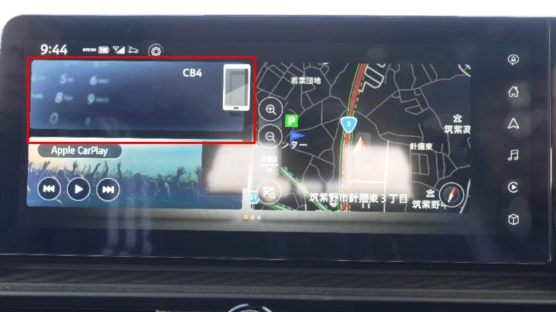 純正ナビ画面でCarPlayアイコンを選択