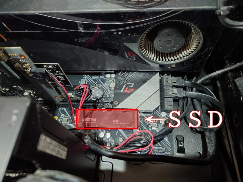 X570マザーボードのM.2 SSD追加用スロットの場所