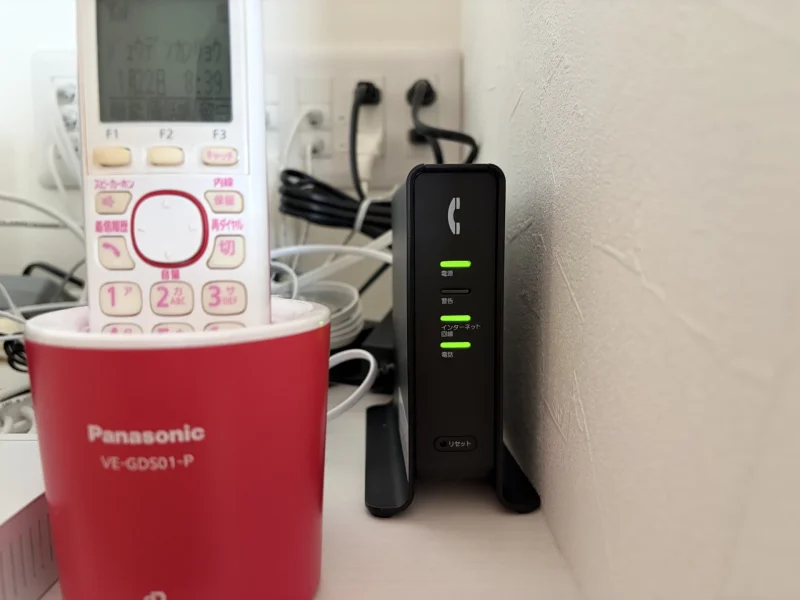 NURO光でんわ開通後のTAランプ状態